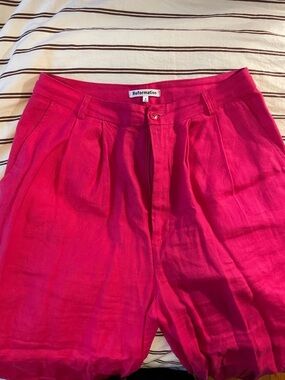 Reformation Hot Pink Pleated Shorts